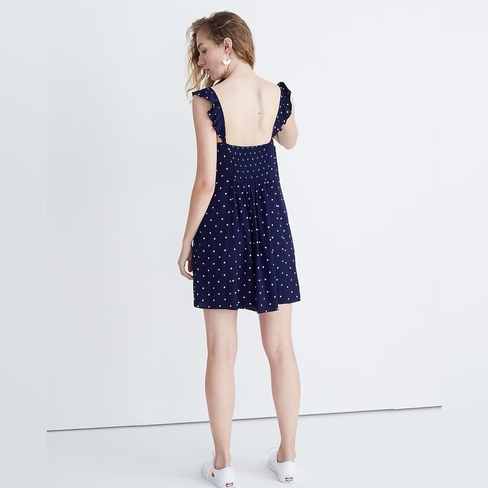 Madewell Ruffle-Strap Button-Front Dress - Picture 3 of 7